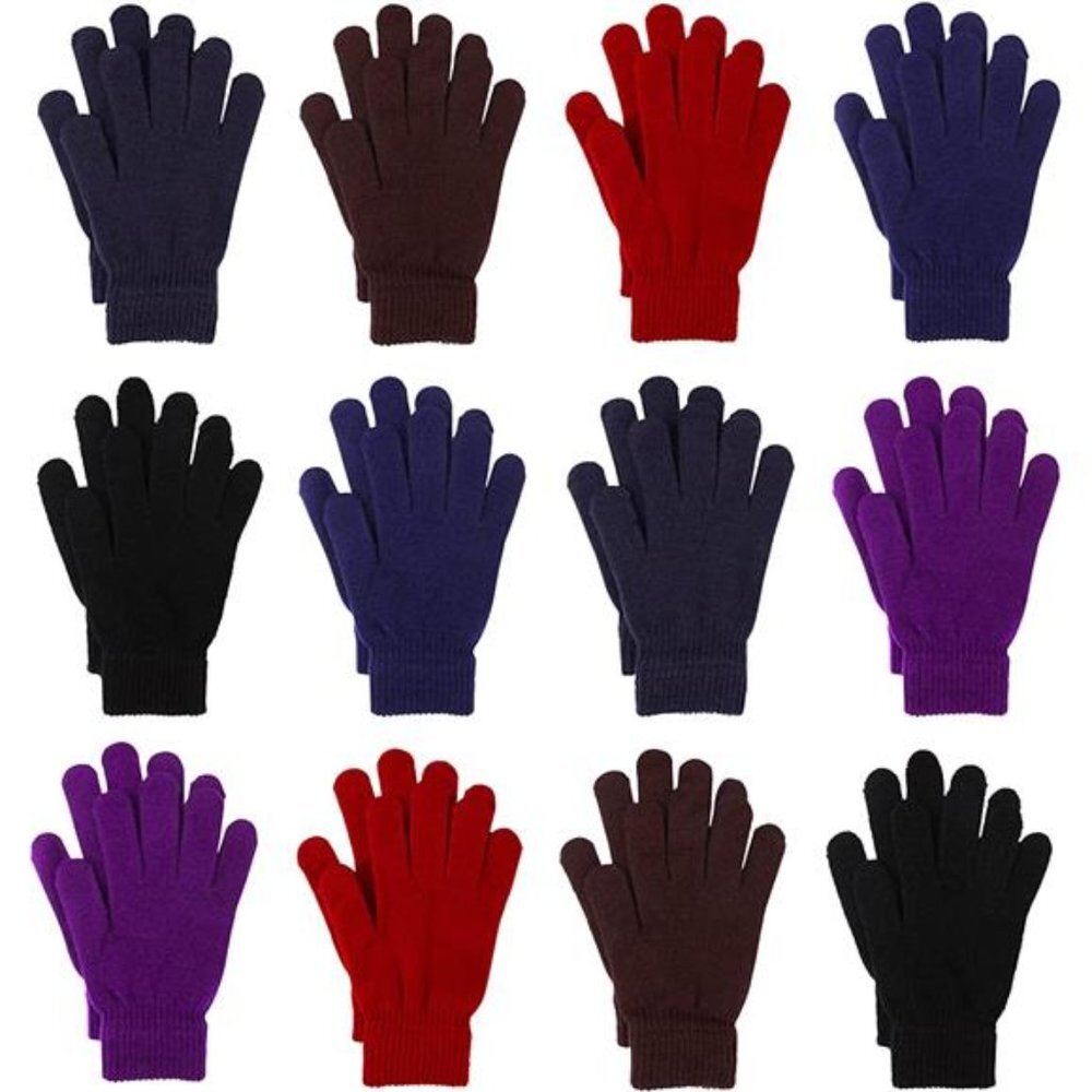 12 Pairs Winter Magic Gloves Stretchy Warm Knit Gloves For Men
